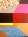 Mellom deg (I), acrílico y textil en lienzo, 80×70