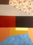 Mellom deg (III), acrílico y textil en lienzo, 80×70